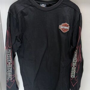 Harley-Davidson Black Long Sleeve Tee with Red Graphics